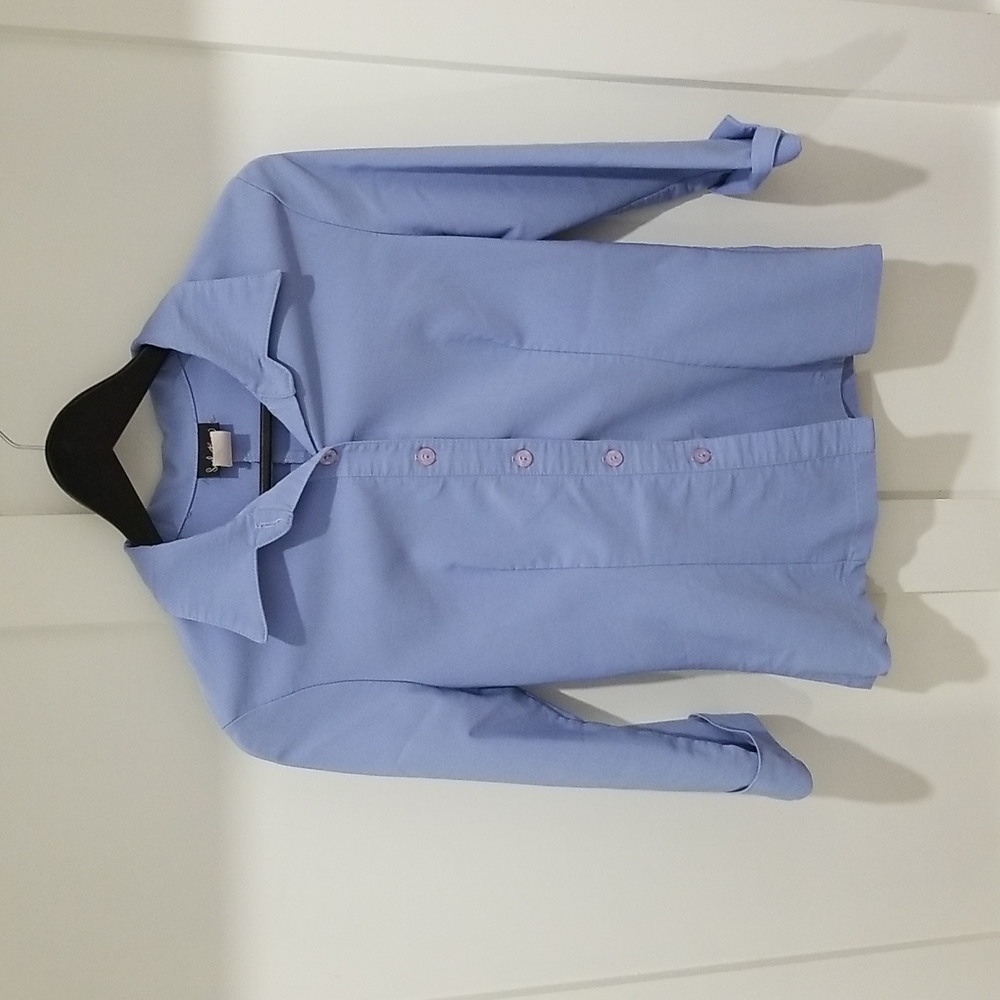 Blue 3/4 sleeve button down.